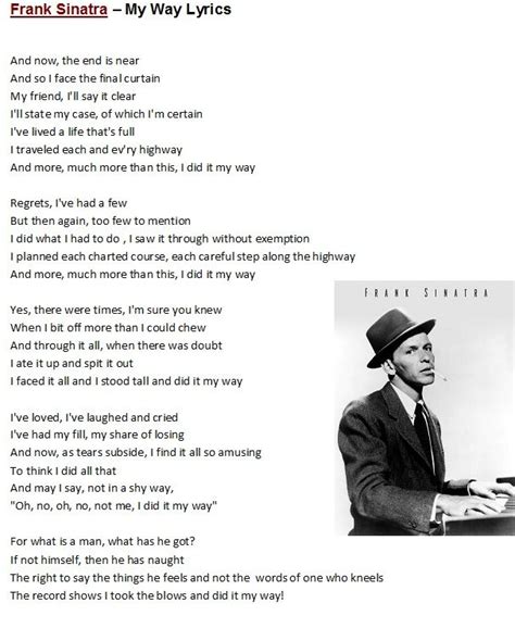 Songtext von Frank Sinatra